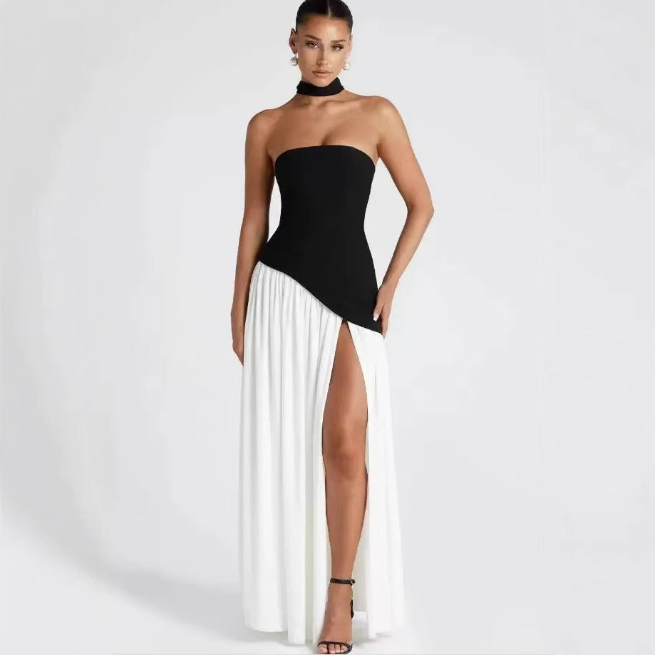 Kjoler Gulv-lengde Maxi Kjole med Skulder-fri Design og Elegant Slisse
