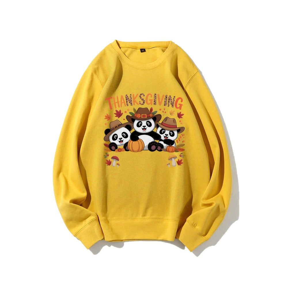 Dame sweatshirt med morsomt dyremotiv og høstmotiv Skjora
