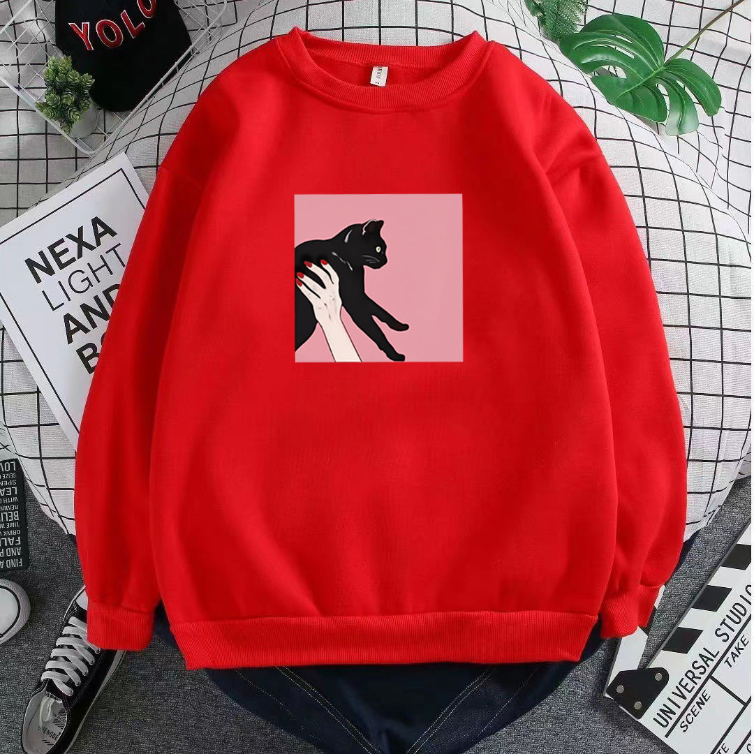 Damer casual sweatshirt med kreativt dyremønster Skjora