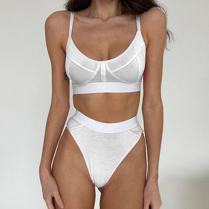 Damer Sporty Bikini-set med justerbare stropper og høy skjæring Skjora