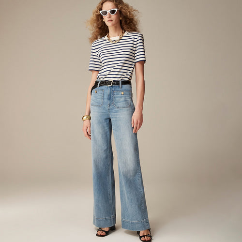 Dame Bredde Komfortable Jeans med høy midje Skjora