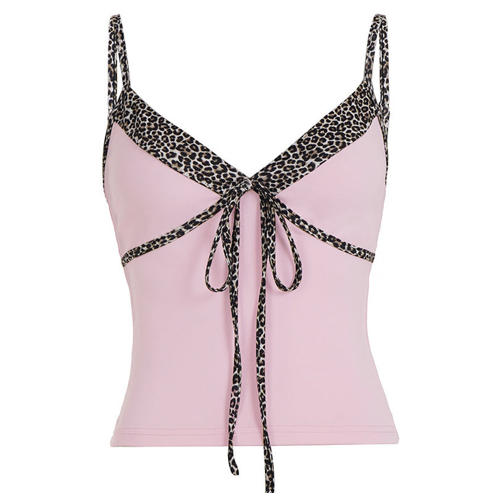Dame-lik topp med fashionabelt leopard-design Skjora
