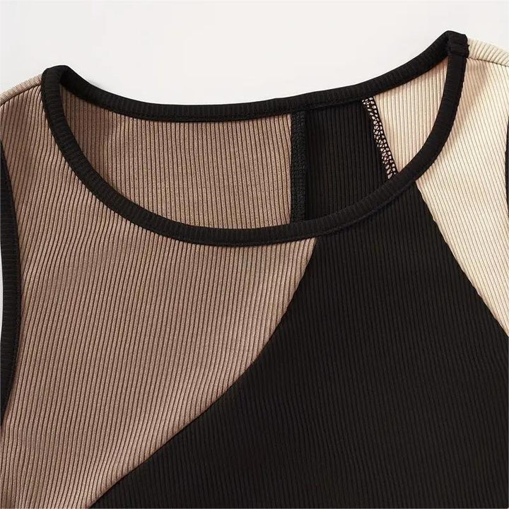 Dame moteriktig Crop-Top med unikt bølgemønster Skjora