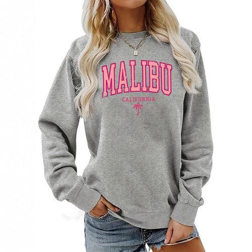 Dame sweatshirt med livlige Malibu bokstaver og avslappet passform Skjora