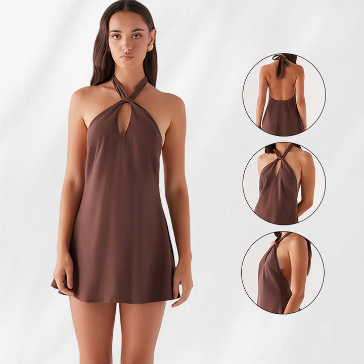 Dame halterneck kjole i elegant design