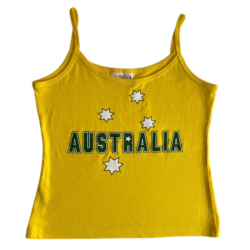 Dame Spaghetti-stropptopp med kreativt Australia-design Skjora