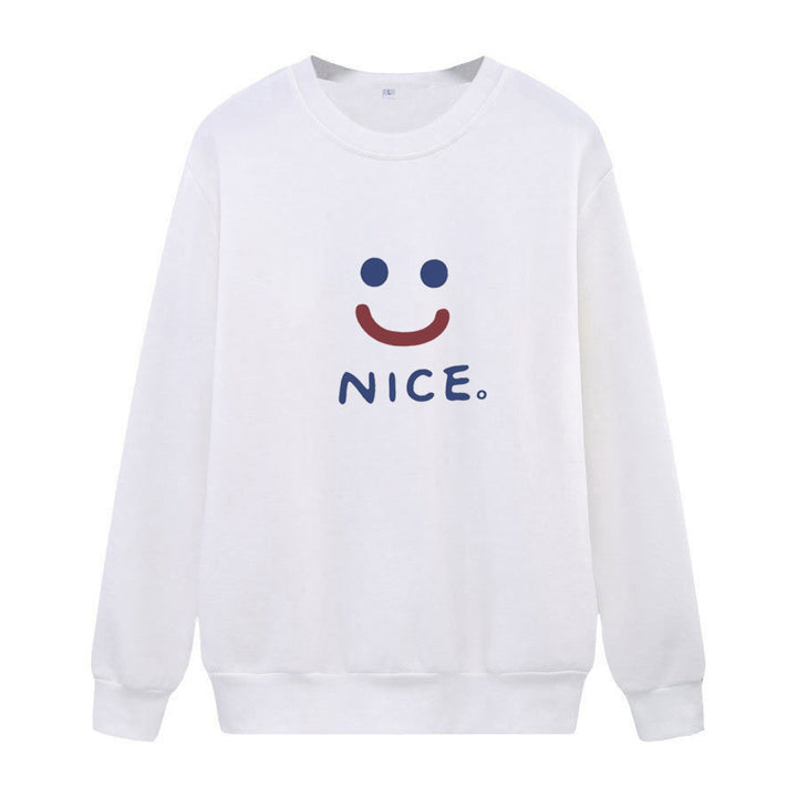 Damer uformell sweatshirt med gledelig smile-motiv Skjora