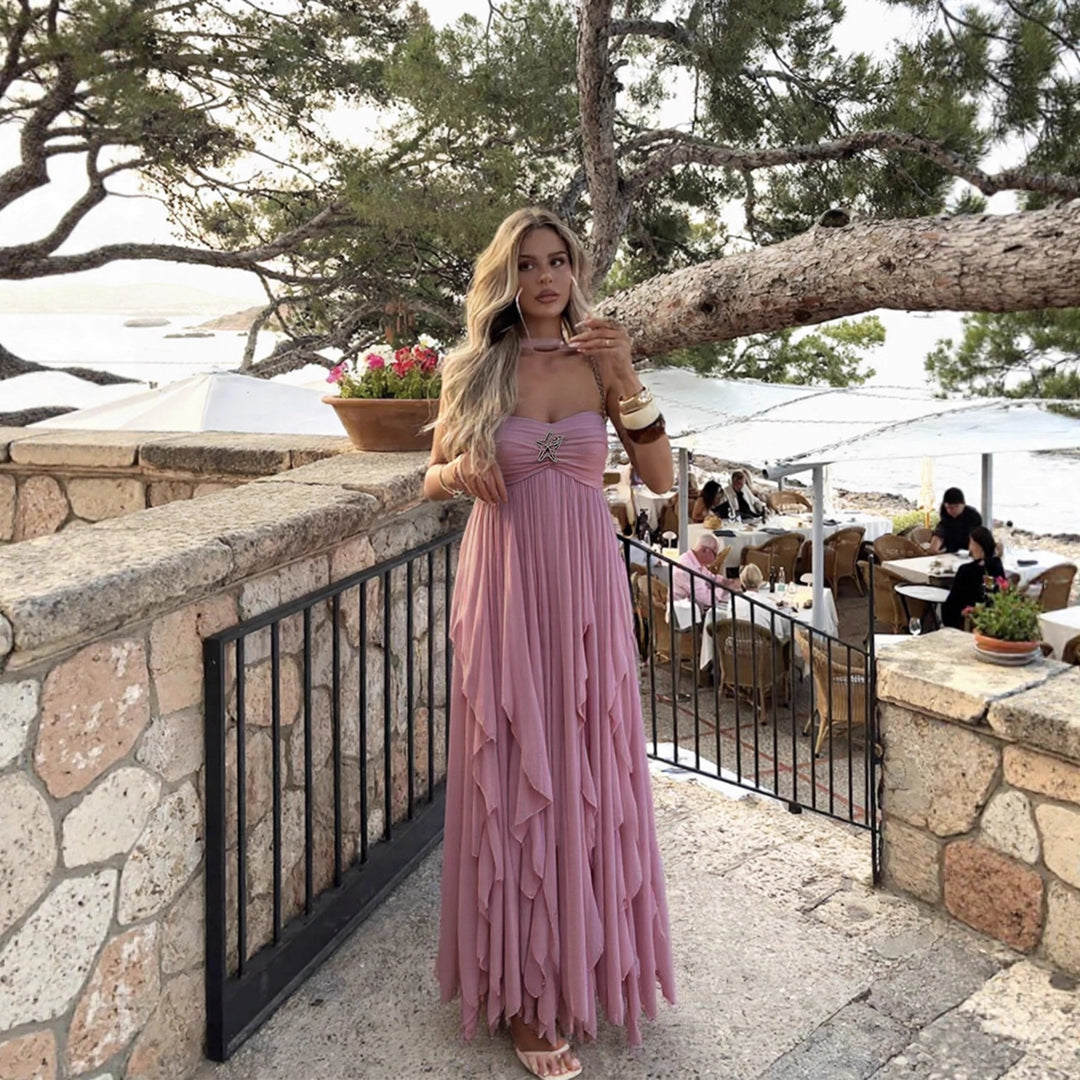 Dame Maxi-kjole i vintage-stil Skjora