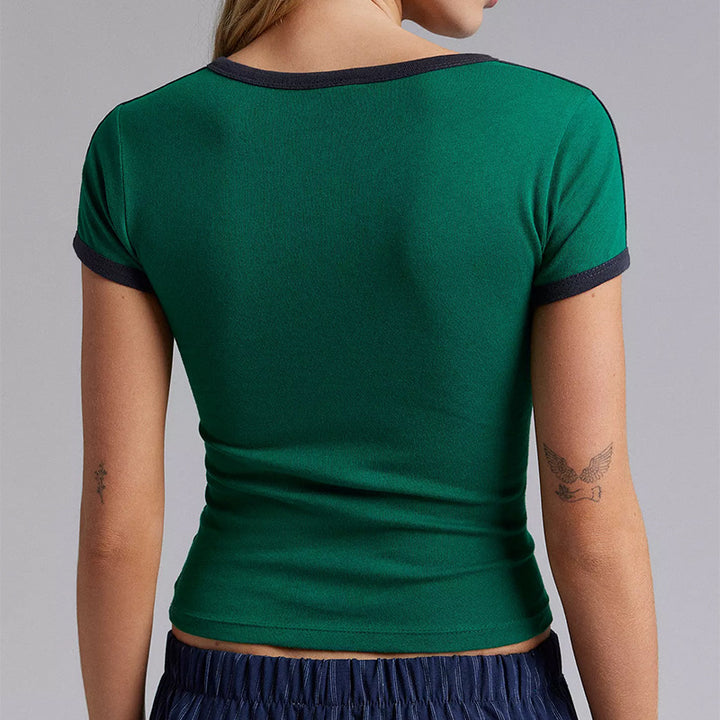 Damer sporty T-skjorte med avslappet London-print Skjora