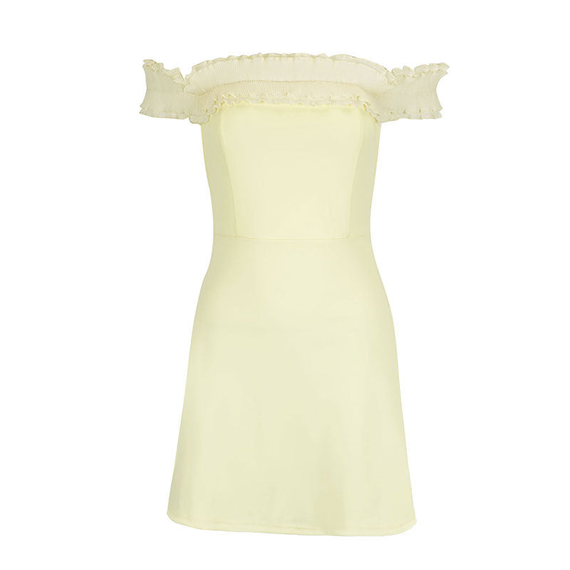 Dame Off-Shoulder Kjole med Volanger Skjora