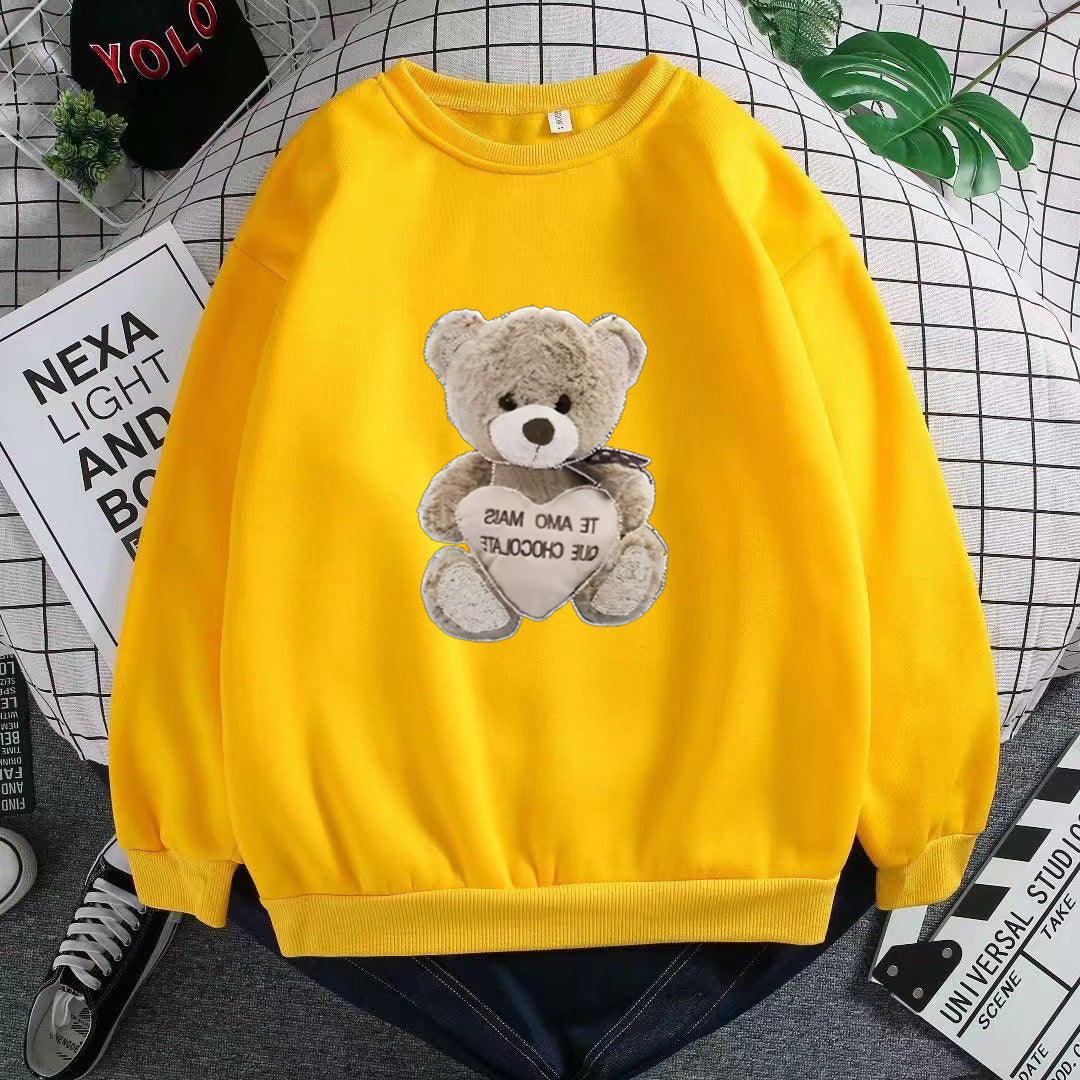 Damegen Sweatshirt med brodert bjørnemotiv Skjora