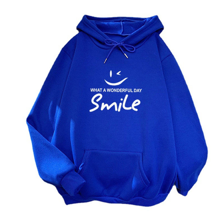 Dame hettegenser med gledelig smile-print Skjora