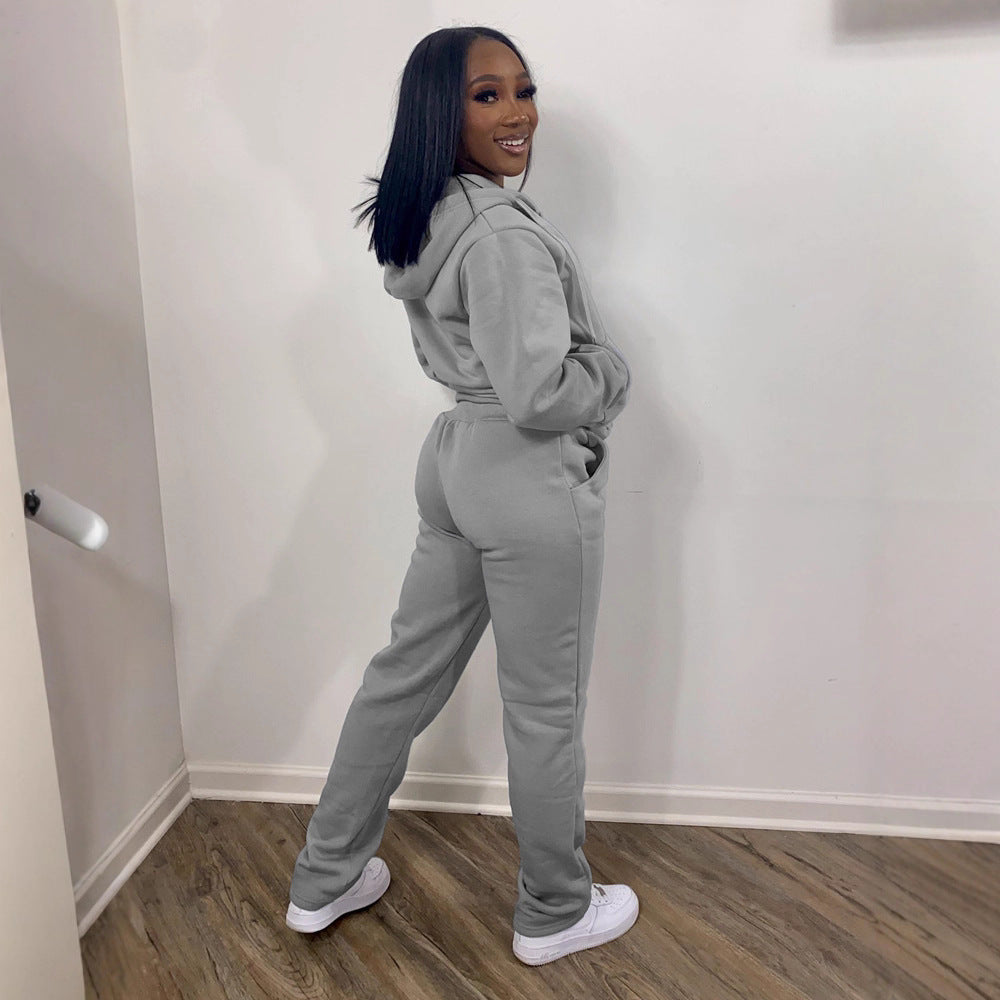 Damers sporty fritidsdress-set med full glidelås Skjora