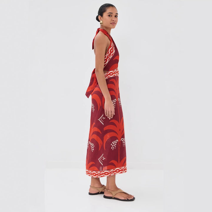 Kvinne maxi kjole med eksklusiv Boho-design Skjora