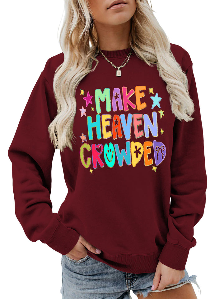 Dame sweatshirt med fargerik design og leken tekst Skjora