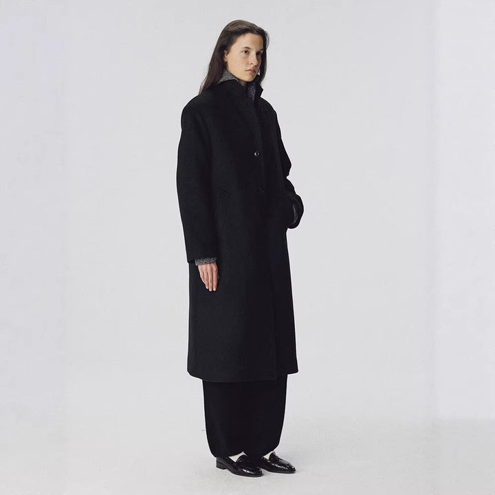 Damer elegant, lang frakk med stilig revers og påsydde lommer Skjora