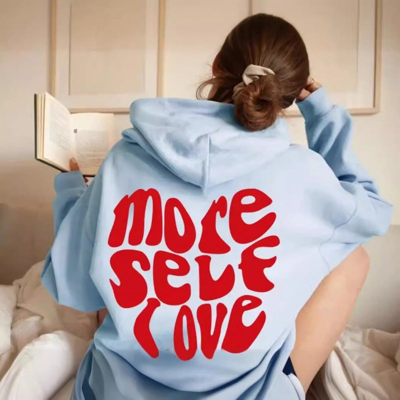 Kvinne oversized hettegenser med kreativ hjerte design Skjora
