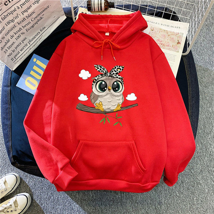 Damen Kapuzenpullover mit süßem Eulenmotiv Skjora