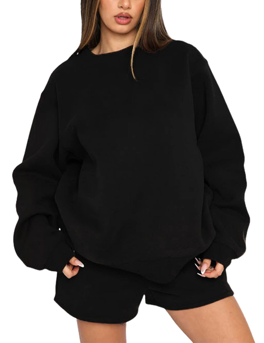 Kvinners casual genser og shorts sett Skjora