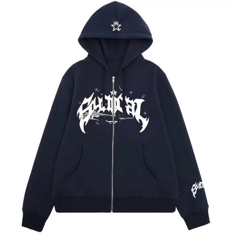 Dame hoodie med urban grafisk element og praktiske lommer Skjora