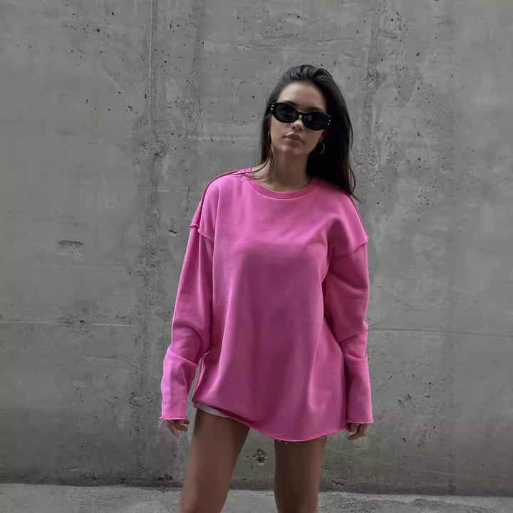 Damer Oversized Sweatshirt med avslappet kutt og brede ermer Skjora