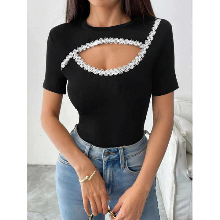 Dame Figurtilpasset Bodysuit med fint blondestykke Skjora