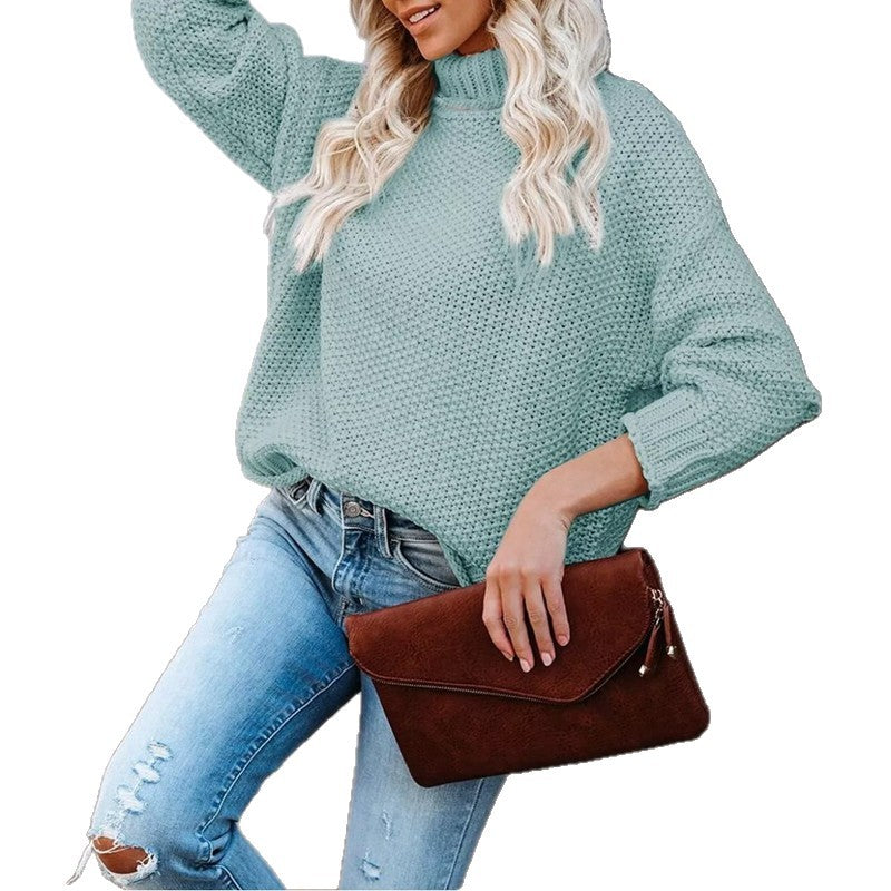 Damer chunky strikkegenser med rullehals og avslappet passform Skjora