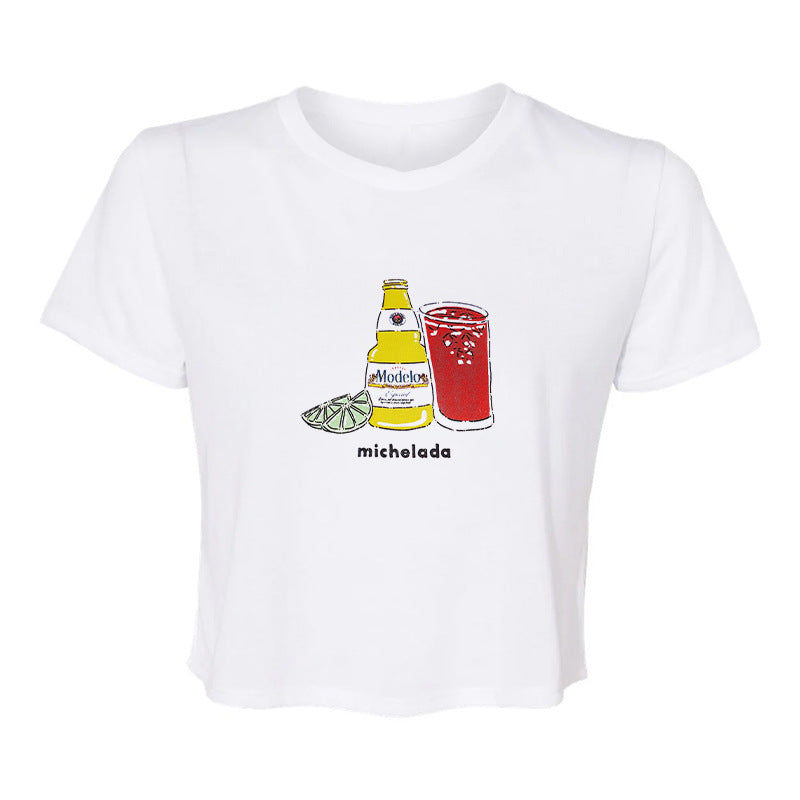 Dame Tanktop med leken gastronomi-motiv Skjora