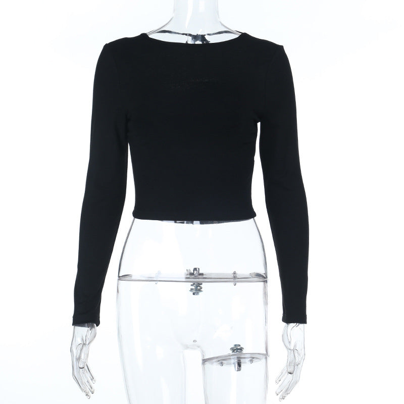 Damer elegant Crop-Top med asymmetrisk rynke Skjora
