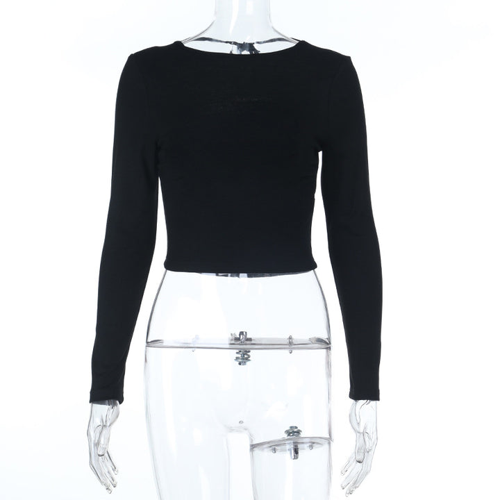Damer elegant Crop-Top med asymmetrisk rynke Skjora