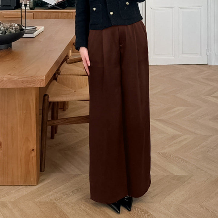 Dame Elegante bredbukser med høy midje og komfortabel passform Skjora