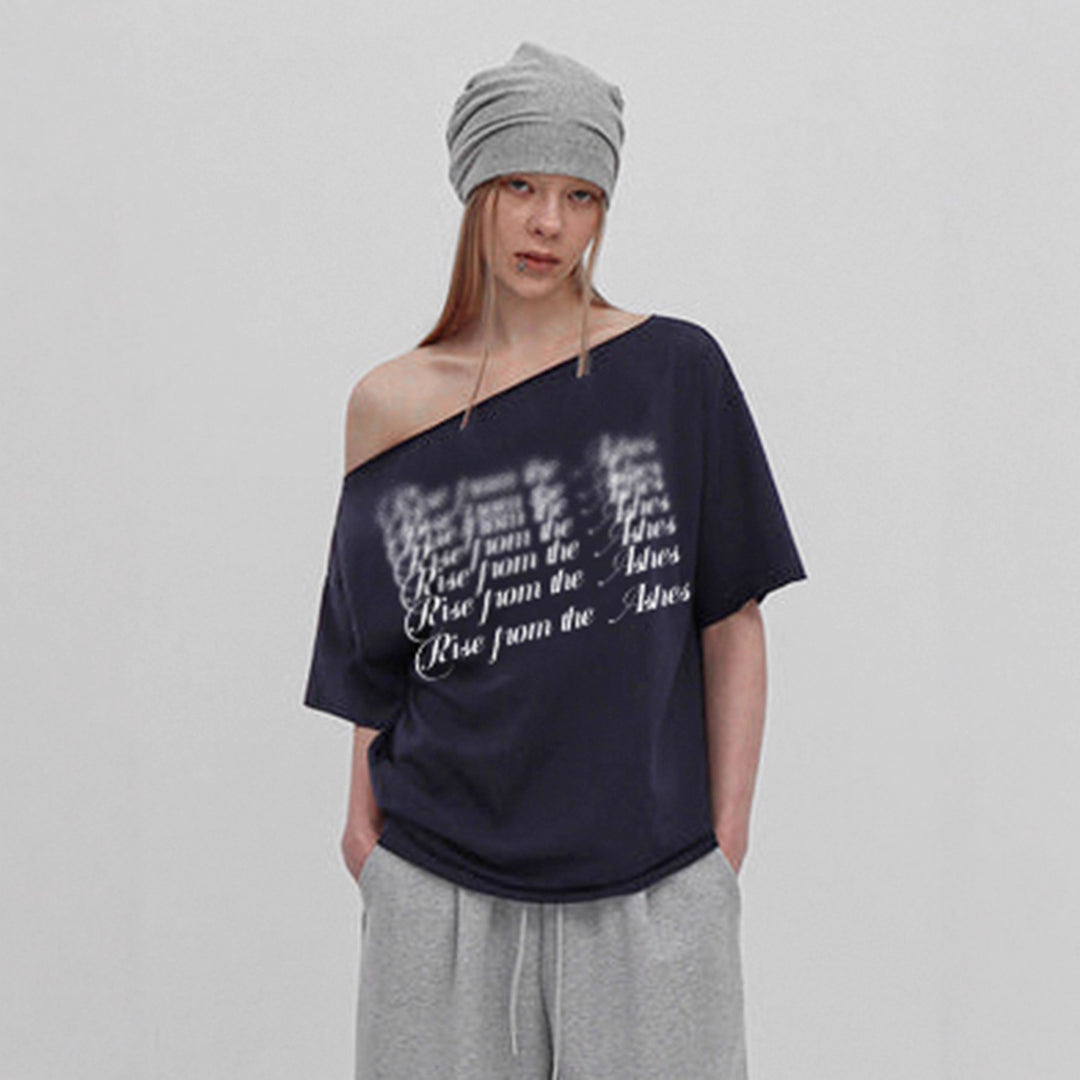 Dame Oversized T-skjorte med krystall dekorasjon og V-hals Skjora