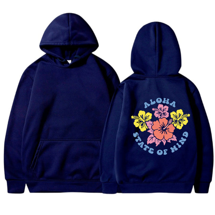 Kvinners hettegenser med blomster aloha design og komfortabel passform Skjora