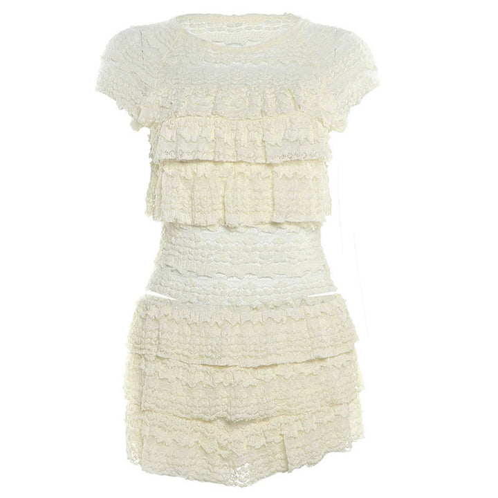 Dame rysjedress med flere lag og elastisk liv