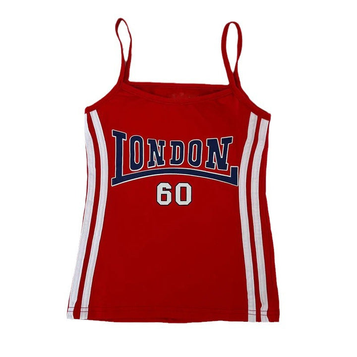 Damer sportslig tanktop med moderne London-print Skjora