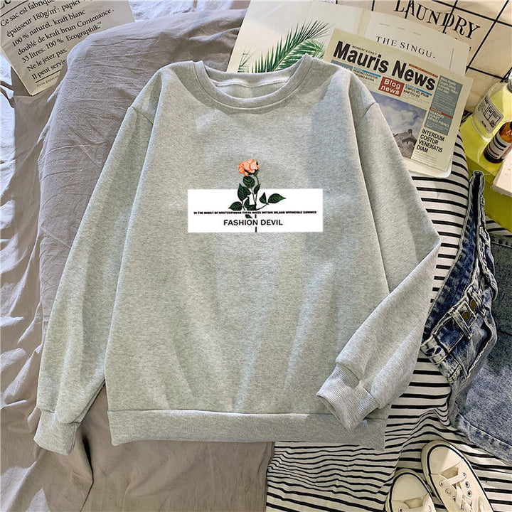 Dame Sweatshirt med blomsterdesign Skjora