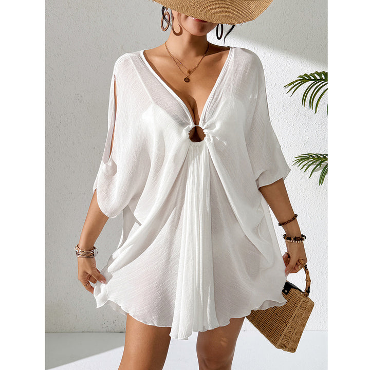 Damen Kaftan mit tiefem V-Ausschnitt und zurückgezogenem Design Skjora