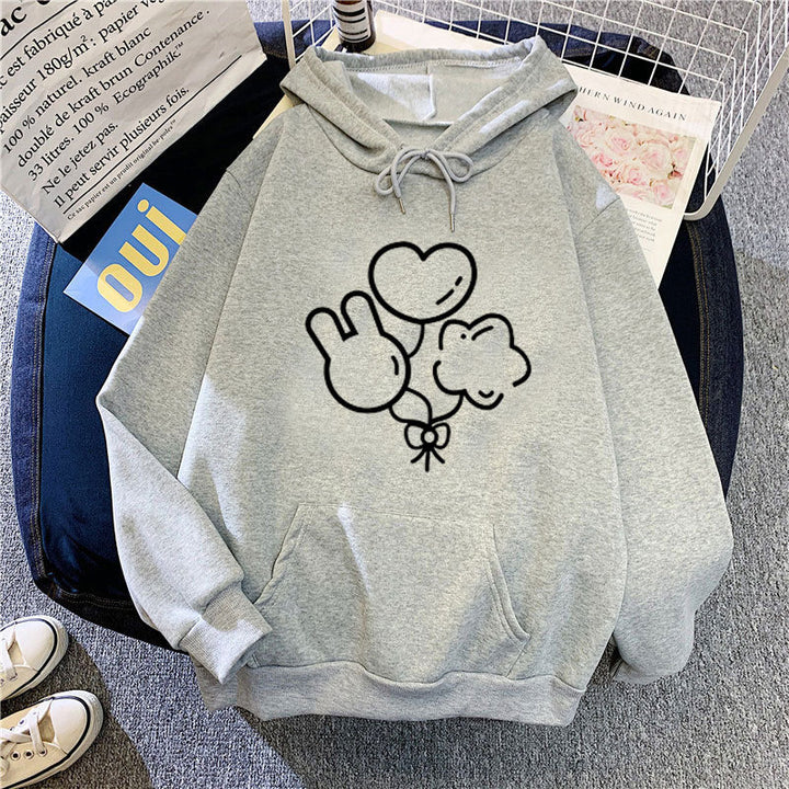 Damen Kapuzenpullover mit verspieltem Grafikdesign Skjora