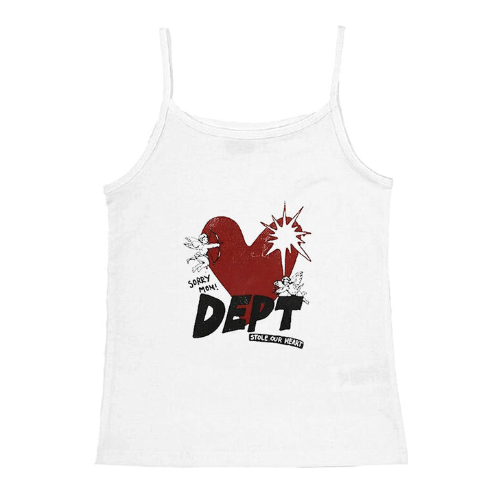 Dame ermeless Camisole med iøynefallende grafisk design Skjora