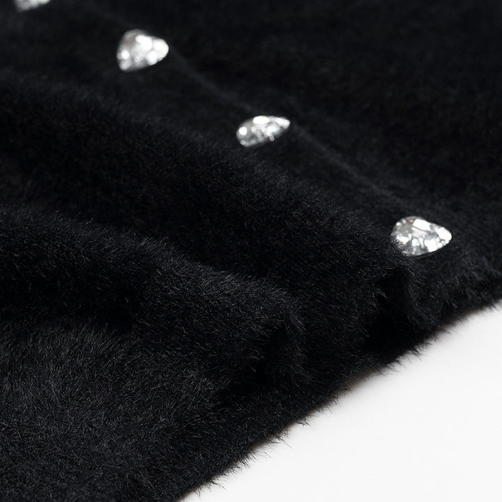Kvinne kort cardigan med glitrende knapper Skjora
