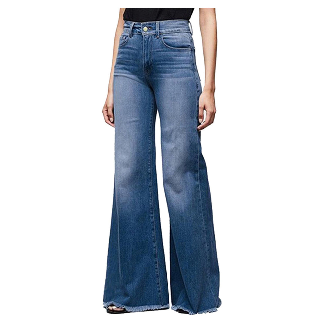 Dame Høyt skåret slengjeans i vintage-look Skjora