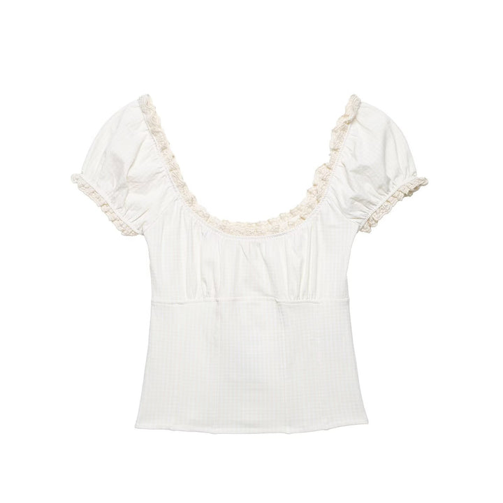 Ladies' top with elegant ruffle edge Skjora
