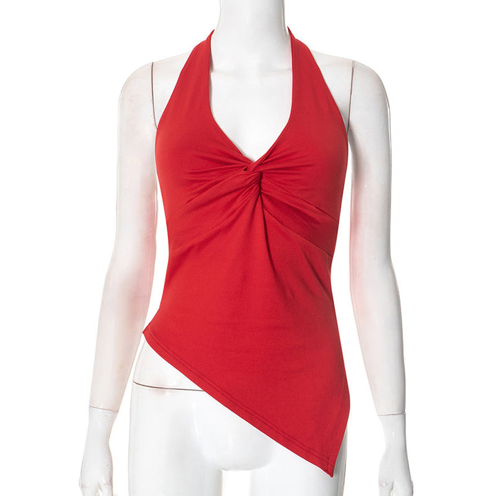 Damer casual tanktop med asymmetrisk søm og raffinert tvist Skjora