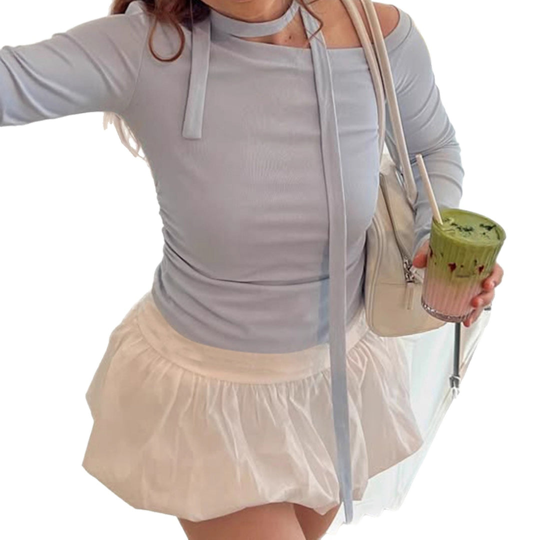 Dame Off-Shoulder Langermet med justerbar hals Skjora