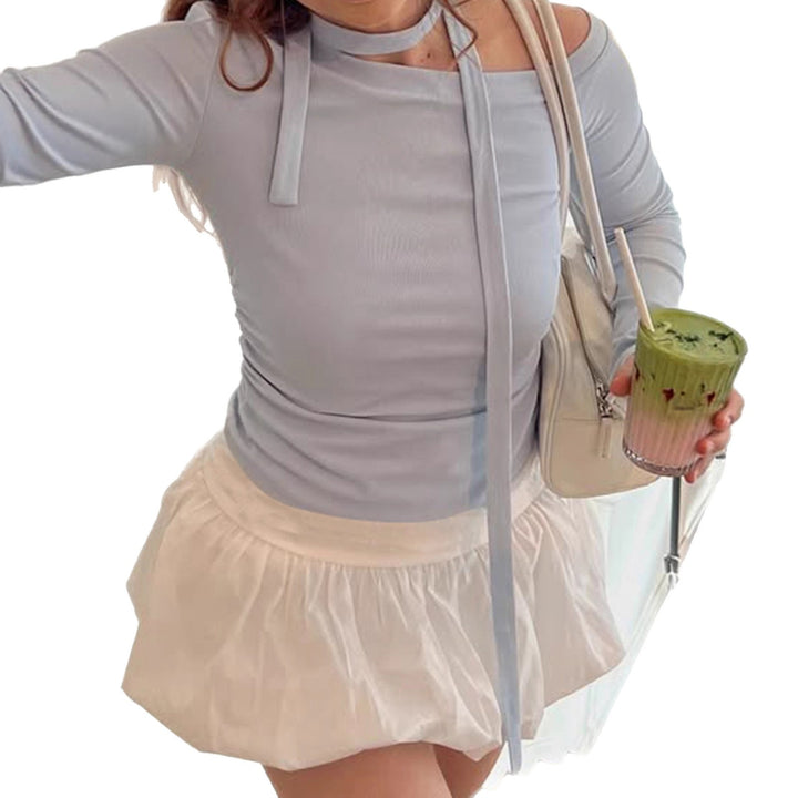 Dame Off-Shoulder Langermet med justerbar hals Skjora