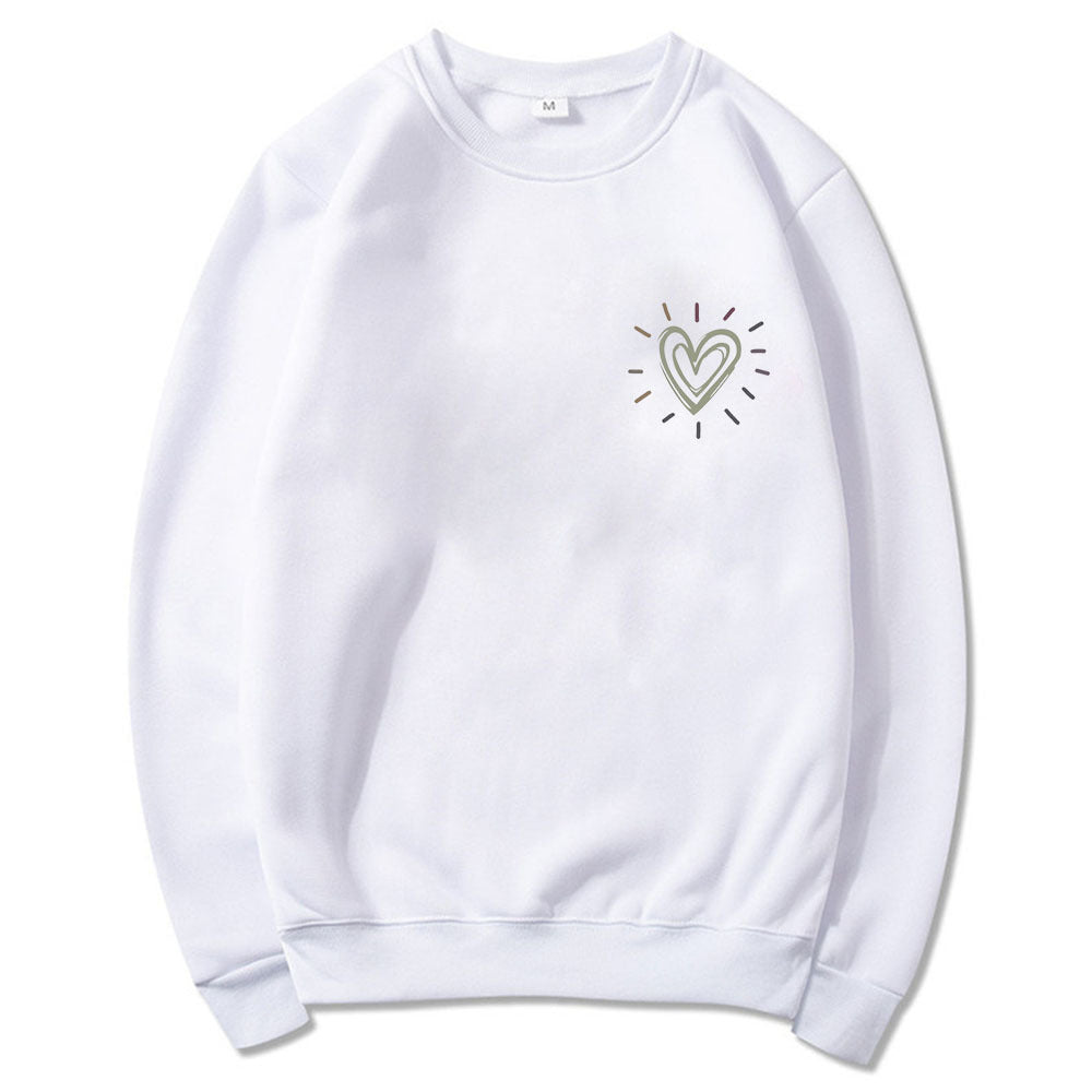 Dame Oversized Sweatshirt med søtt hjerte-motiv og avslappet snitt Skjora