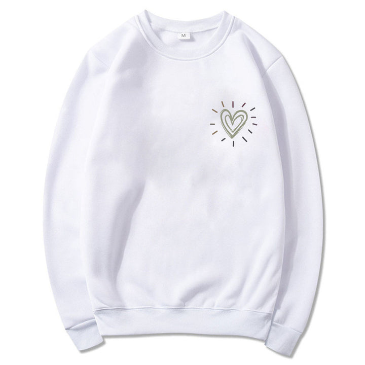 Dame Oversized Sweatshirt med søtt hjerte-motiv og avslappet snitt Skjora