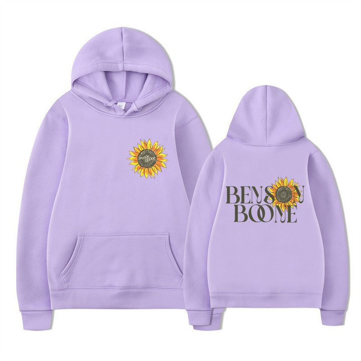 Dame hoodie med blomster grafisk design Skjora