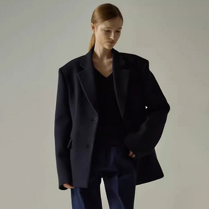 Dame elegant oversized blazer med raffinert innermantel Skjora