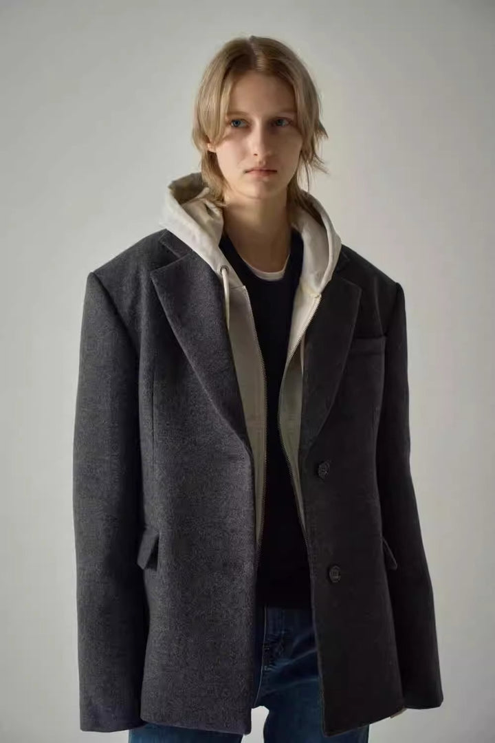 Dame elegant oversized blazer med raffinert innermantel Skjora